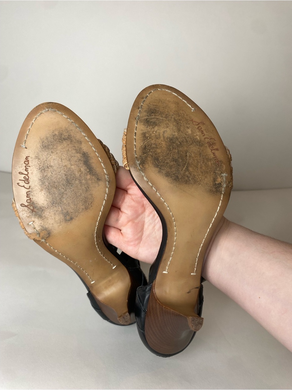 Sam Edelman Black and Tan Heels size 9 - Picture 6 of 7